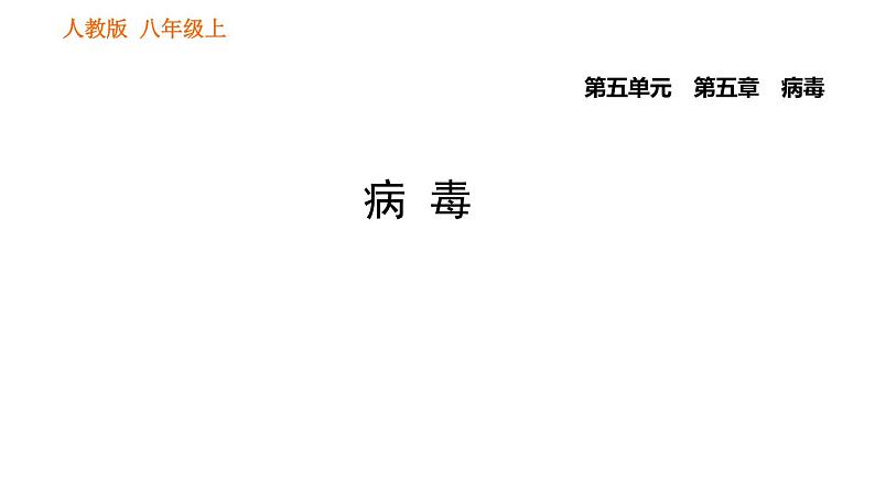 人教版八年级上册生物习题课件 第5单元 第5章 病毒01