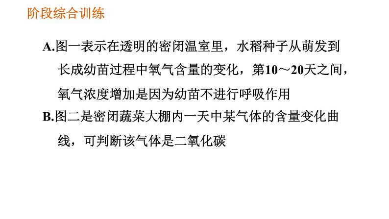 人教版七年级上册生物习题课件 第3单元 阶段综合训练 绿色植物的生理作用第7页