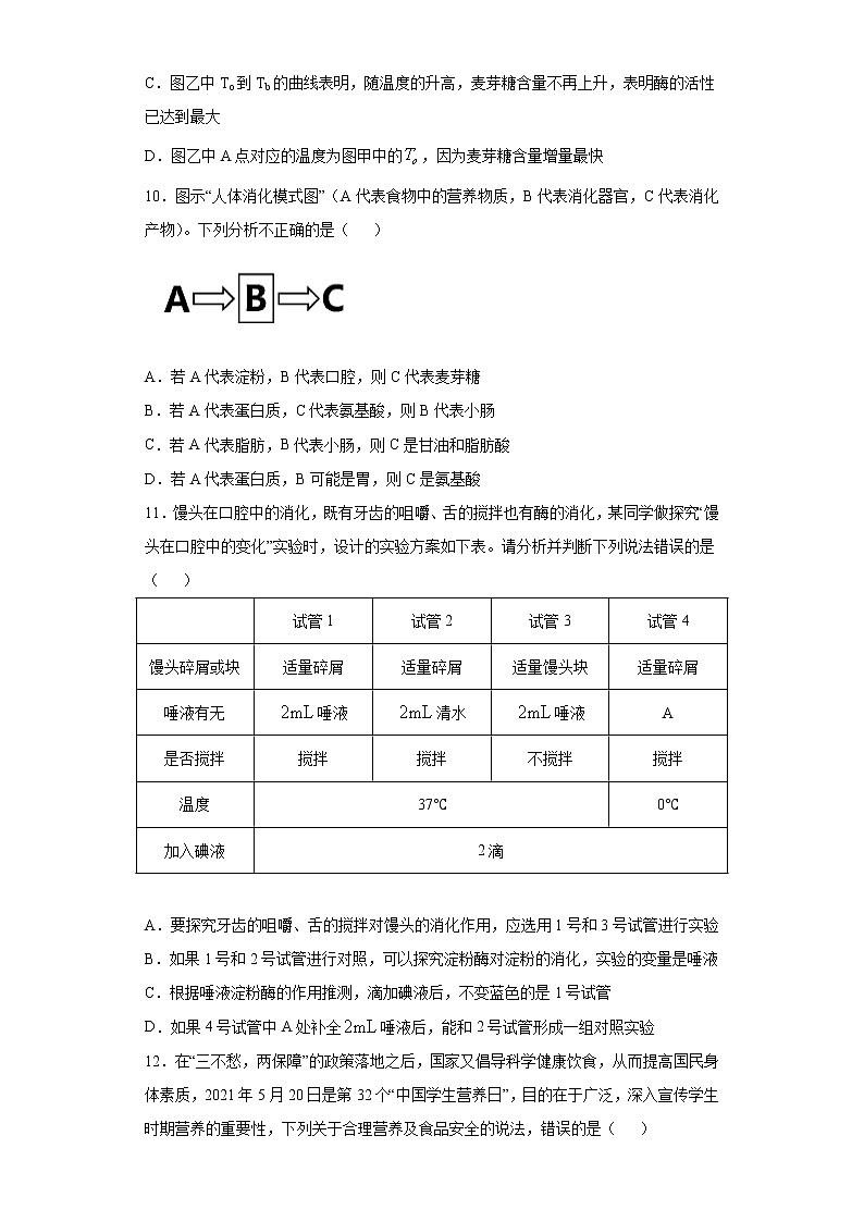 山东省临沂市河东区2020-2021学年七年级下学期期中生物试题(word版 含答案)第3页