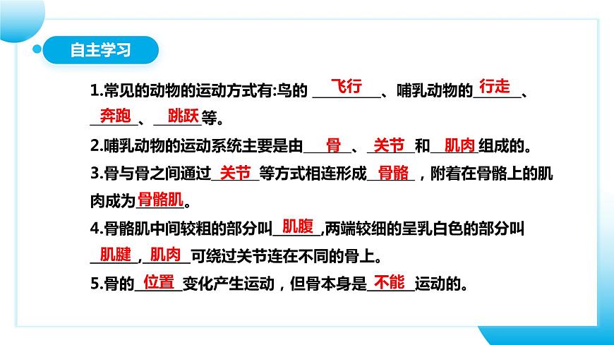 人教版初中生物八年級上冊5.2.1《動(dòng)物的運(yùn)動(dòng)》課件第6頁