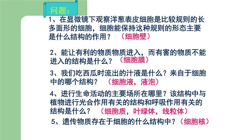 第二章生物體的結(jié)構(gòu)層次：2.1.2 細(xì)胞的結(jié)構(gòu)  PPT課件第6頁