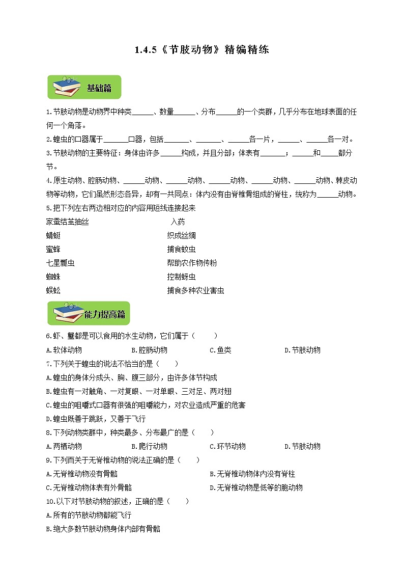 1.4.5《节肢动物》精编精炼第1页