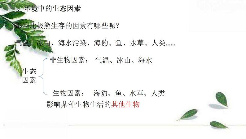 2021-2022 初中生物人教版七年级上册1.2.1生物与环境的关系(第一课时)22页课件PPT第6页