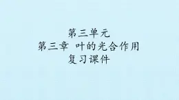 冀教版八年级上册 生物 课件 第三单元第三章 叶的光合作用 复习课件