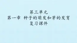 冀教版八年级上册 生物 课件 第三单元第一章 种子的萌发和芽的发育 复习课件