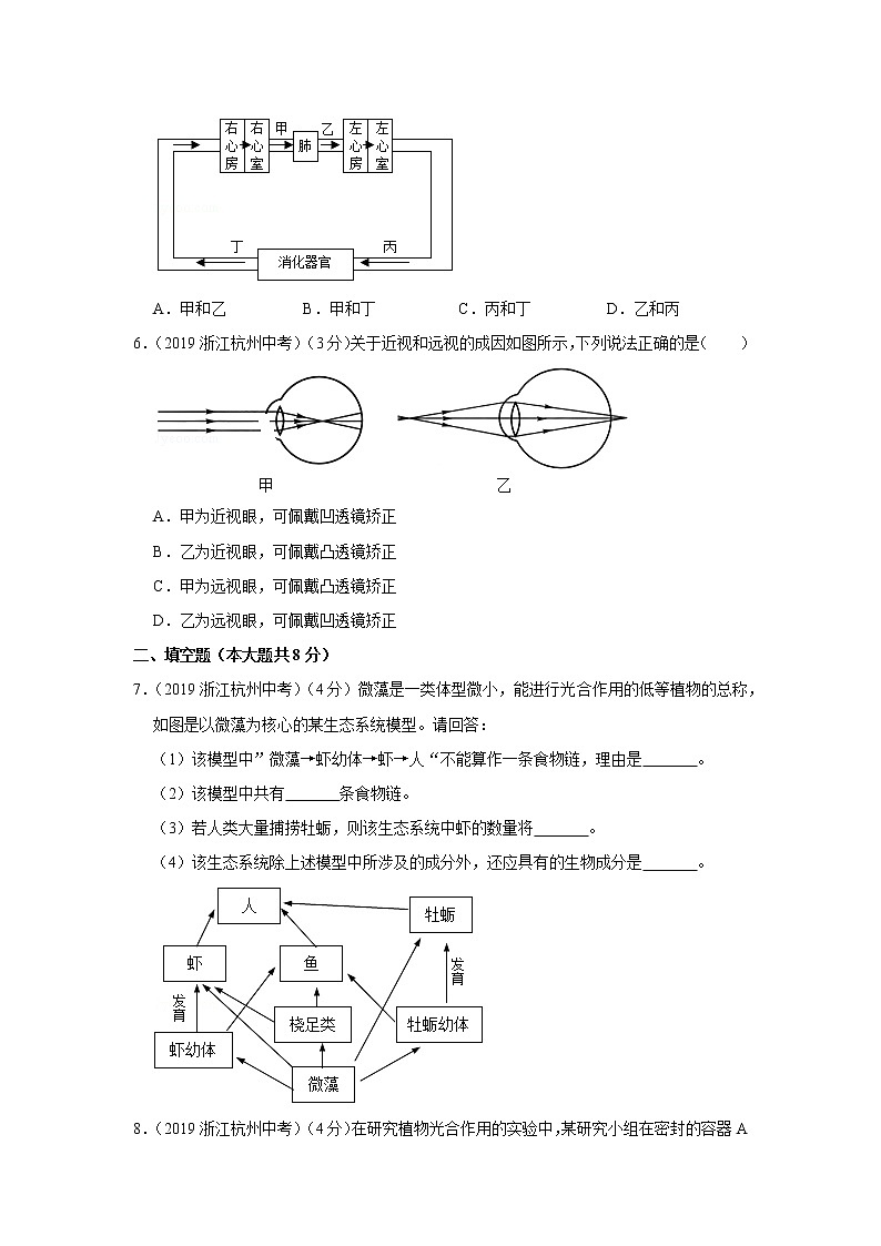 2019年浙江省杭州市中考生物试卷+答案第2页