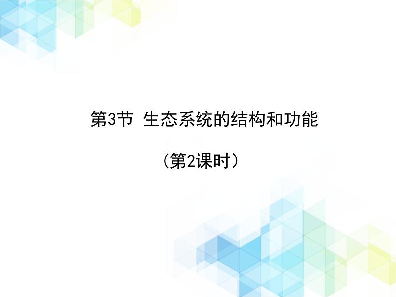 《生态系统的结构和功能》第2课时授课课件第1页