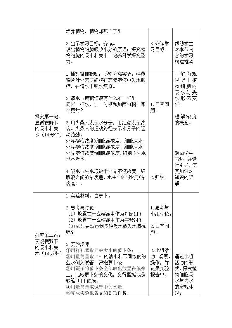 北师大版生物七年级上册 5.3 吸收作用(1)（教案）02