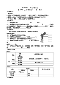 八年级上册1 人体的运动学案设计