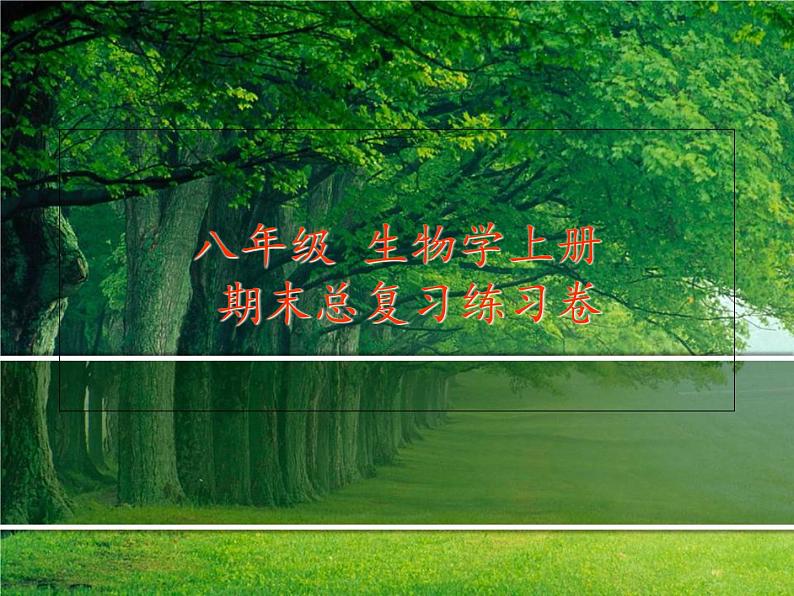 八年级生物学上次期末总复习练习卷答案版课件PPT第1页
