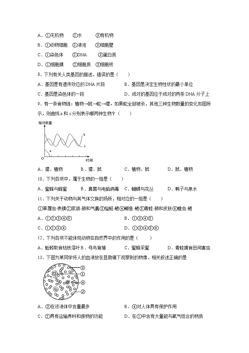 2021-2022学年度吉安市吉安县初中生物中考模拟卷-第2页