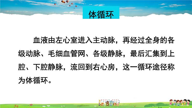 第四章 人体内物质的运输 第三节 输送血液的泵——心脏 第2课时 血液循环的途径课件PPT第5页