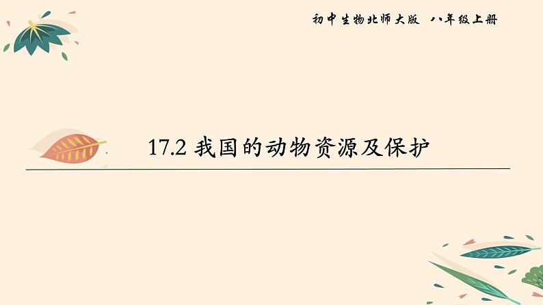 我国的动物资源及保护PPT课件免费下载01