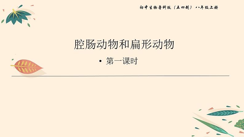 7.1.1 腔肠动物和扁形动物(课时1)课件 初中生物鲁科版(五四制) 八年级上册(2021年)01
