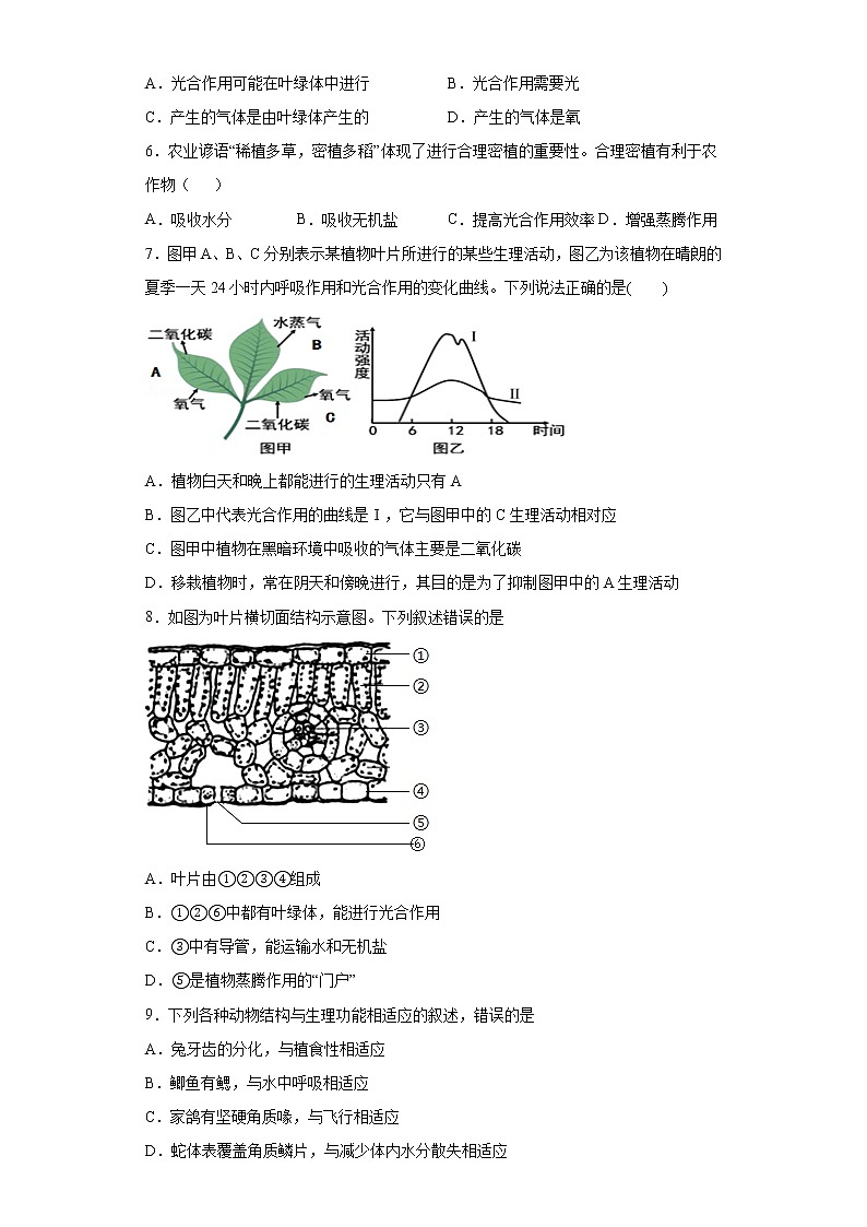 山东省菏泽市定陶区2021-2022学年九年级上学期期中生物试题(word版 含答案)第2页