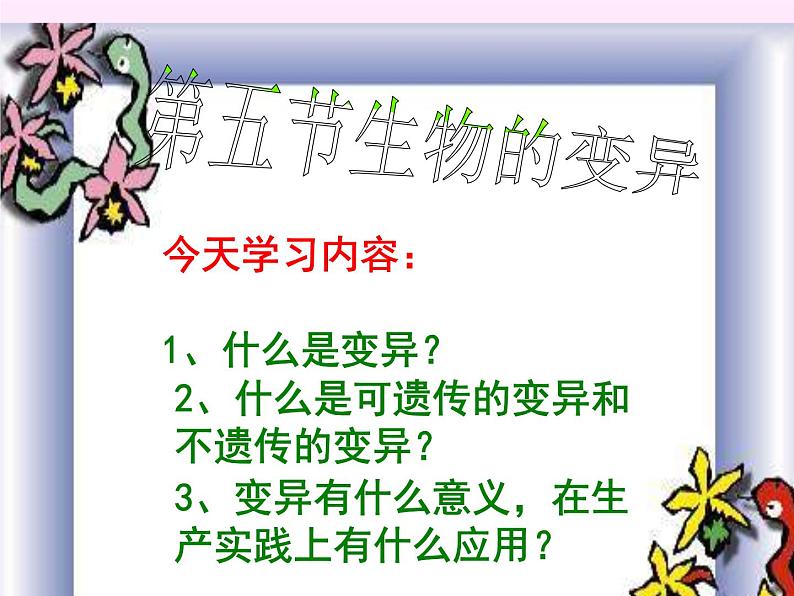 上海版八年级上册生物 2.3.5 生物变异(1) 课件 (共27张PPT)第3页