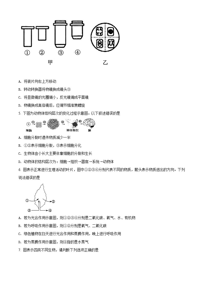 精品解析:2020年山东省菏泽市曹县九年级中考一模生物试(解析版+原卷版)02