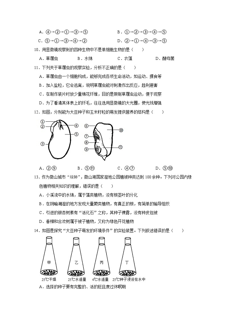 吉林省名校调研(省命题A)2021-2022学年上学期七年级期末生物试卷(word版 含答案)第3页