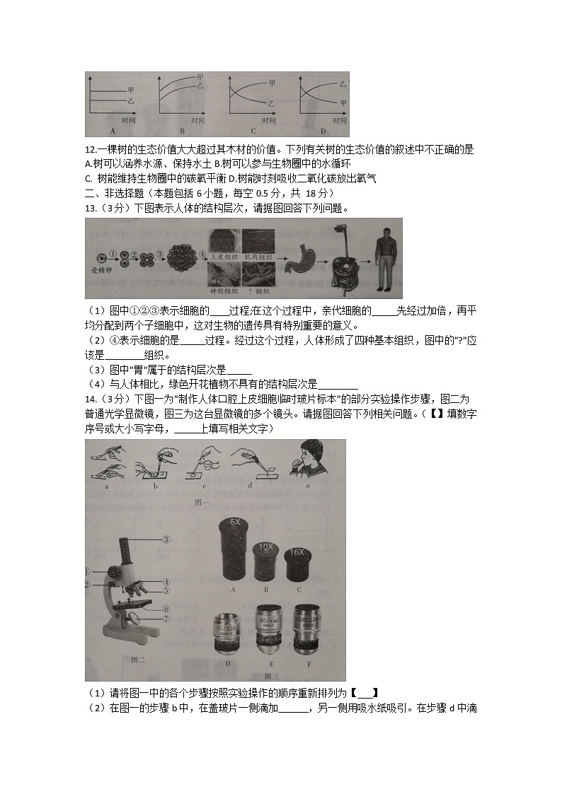辽宁省沈阳市苏家屯区2021-2022学年七年级上学期期末学情调研生物试题(word版 含答案)02