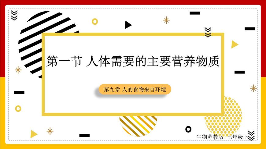 第9章 人的食物來自環(huán)境 第1節(jié) 人體需要的主要營(yíng)養(yǎng)物質(zhì)課件PPT第1頁