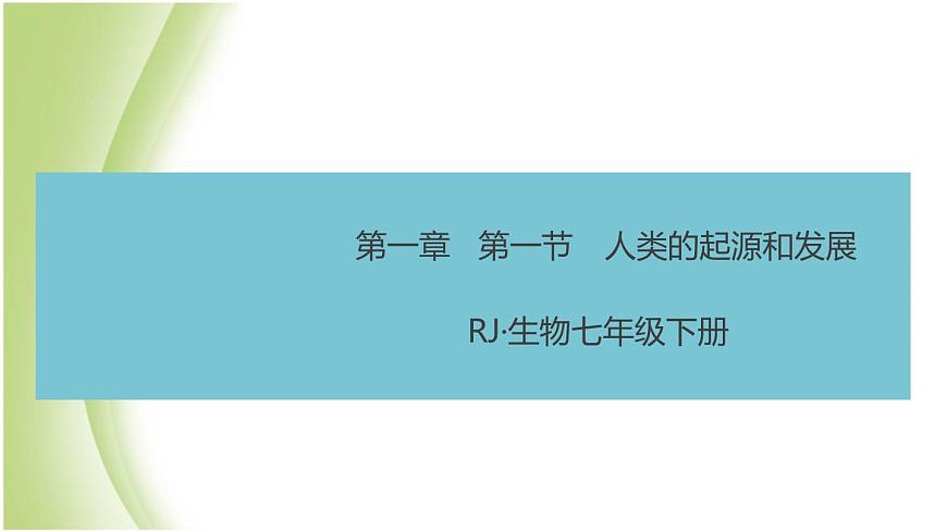七年級(jí)生物下冊(cè)第四單元生物圈中的人第一章人的由來(lái)第一節(jié)人類的起源和發(fā)展作業(yè)課件新人教版第1頁(yè)