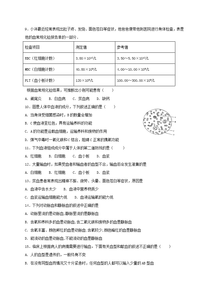 9.1血液（2）（课件+教学设计+练习+学案）02