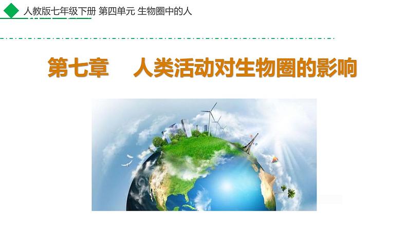 4.7人类活动对生物圈的影响-七年级生物下学期同步课件(人教版)第1页