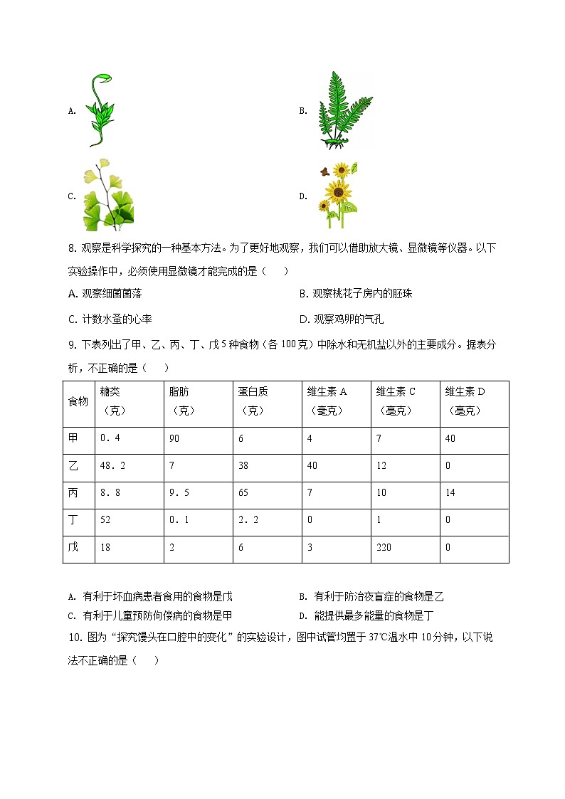 精品解析:2021年山东省临沂市沂水县中考二模生物试题(解析版+原卷版)03