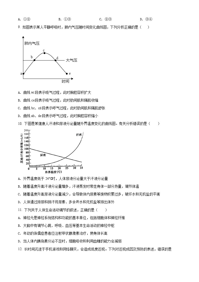 2022年山东省菏泽市东明县中考一模生物试题第3页