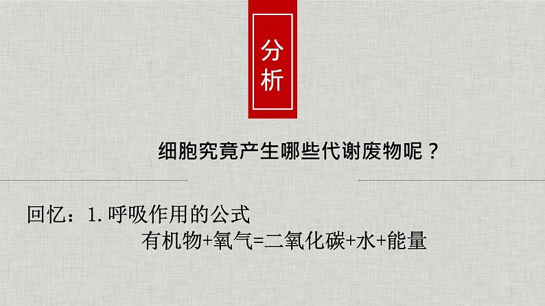北师大版生物七年级下册 第11章 第1节 人体产生的代谢废物(北京师范大学出版社)(1)(课件)第8页