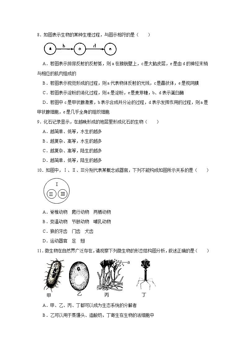 2021年山东省泰安市宁阳县中考生物二模试卷及答案第3页