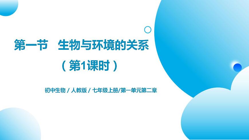 人教版初中生物七年級上冊1.2.1《生物與環(huán)境的關(guān)系》第1課時  課件第1頁