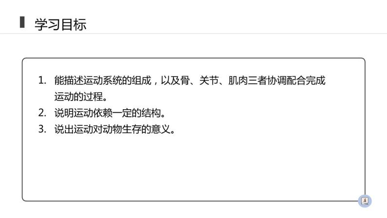 人教版生物八年级上册第二单元 动物的运动和行为 2.1 动物的运动 教学备课PPT课件02