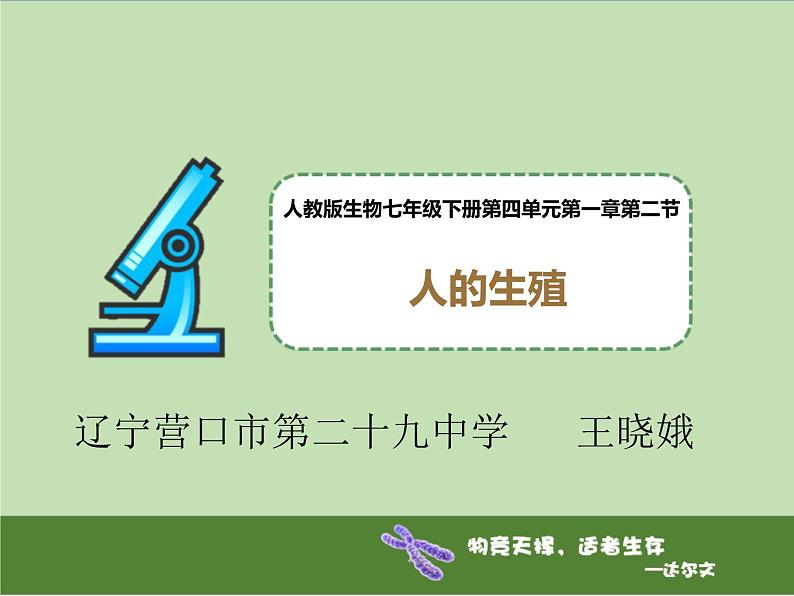 初中生物人教版七年级下册 第二节人的生殖 课件第1页