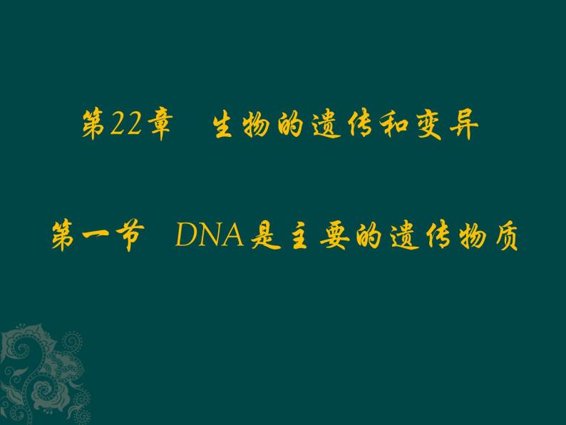 苏教版八下生物 22.1DNA是主要的遗传物质 课件01