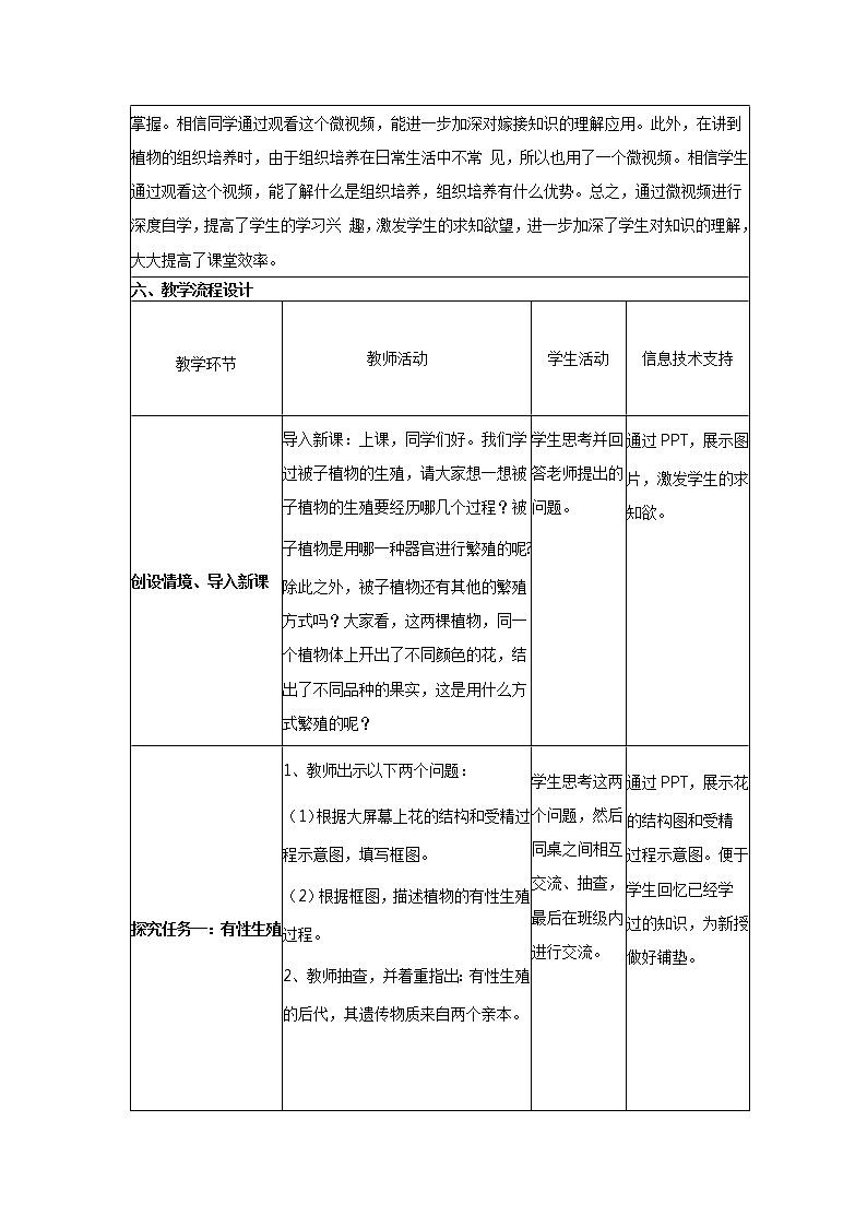魯科版（五四制）八年級下冊生物 8.1.1植物的生殖 教案第2頁