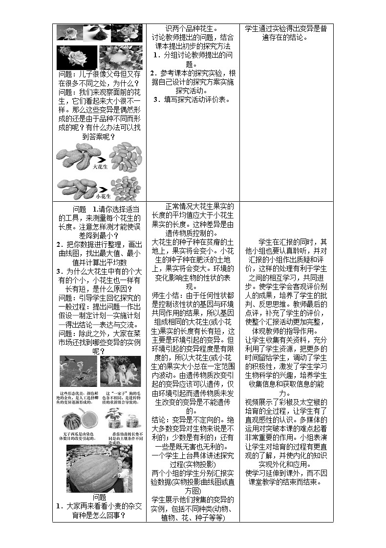 魯科版(五四制)八年級下冊生物 8.2.5生物的變異 教案第2頁