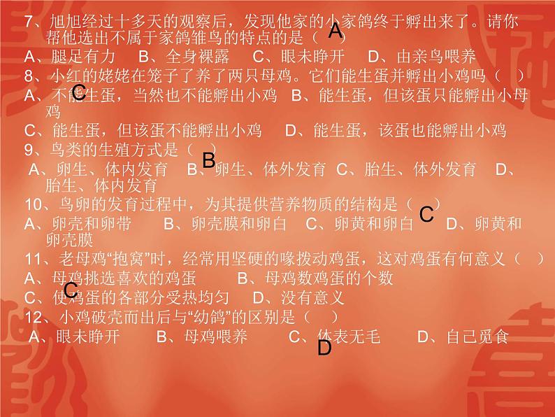 苏教版八年级下册生物 21.5鸟类的生殖与发育 课件第7页
