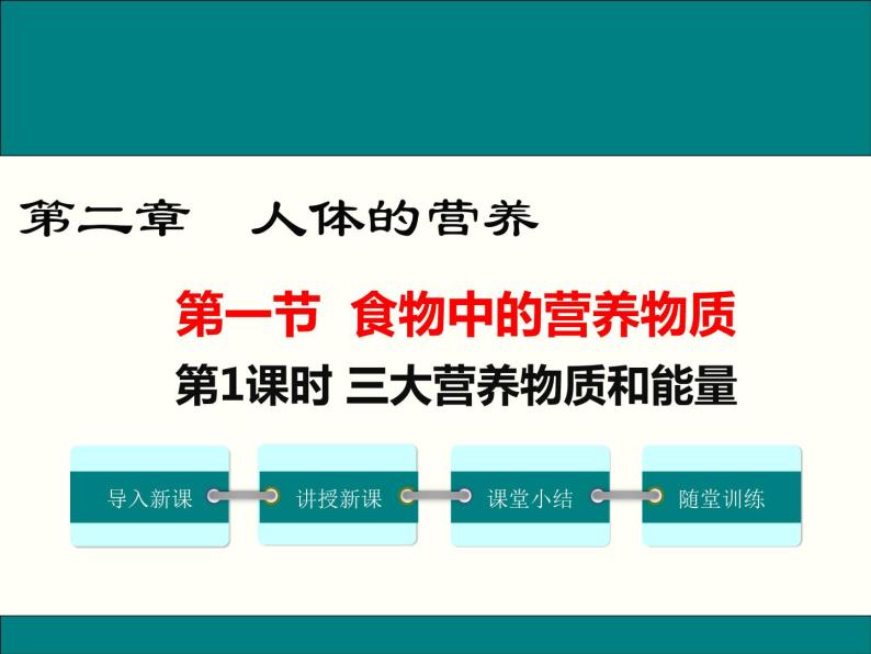 人教版 七年级下册生物第二章 第一节  食物中的营养物质 第1课时 三大有机营养物质和能量课件(共18张PPT)01
