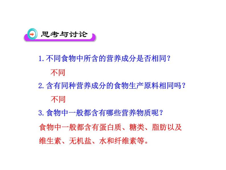 苏教版七年级下册生物 9.1人体需要的主要营养物质 课件07