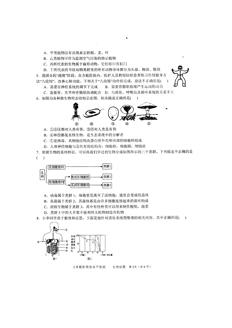 2022年山东省菏泽市牡丹区九年级一模生物试题02