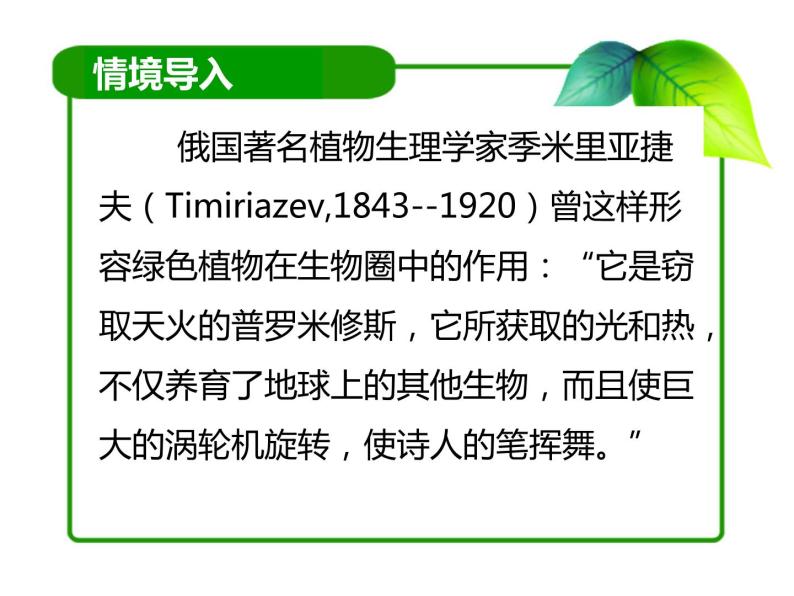 初中生物北京版七年级上册 绿色植物的光合作用绿叶在光下制造有机物部优课件02