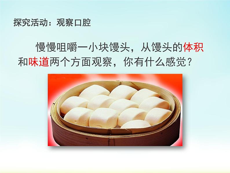 初中生物冀少儿版七年级下册 食物的消化食物在口腔中的消化部优课件03