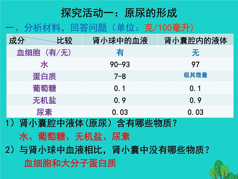 济南版七下生物 4.1尿液的形成和排出 课件第5页