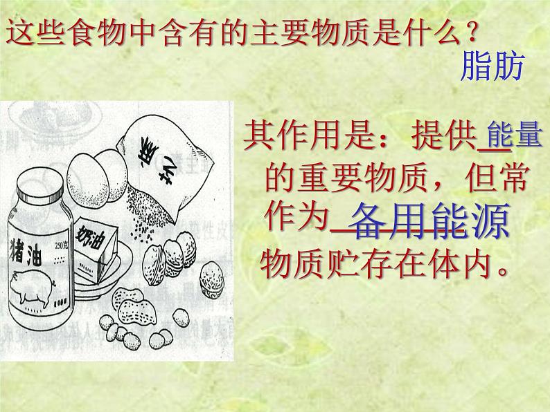 人教版七下生物 2.1食物中的营养物质 课件第7页