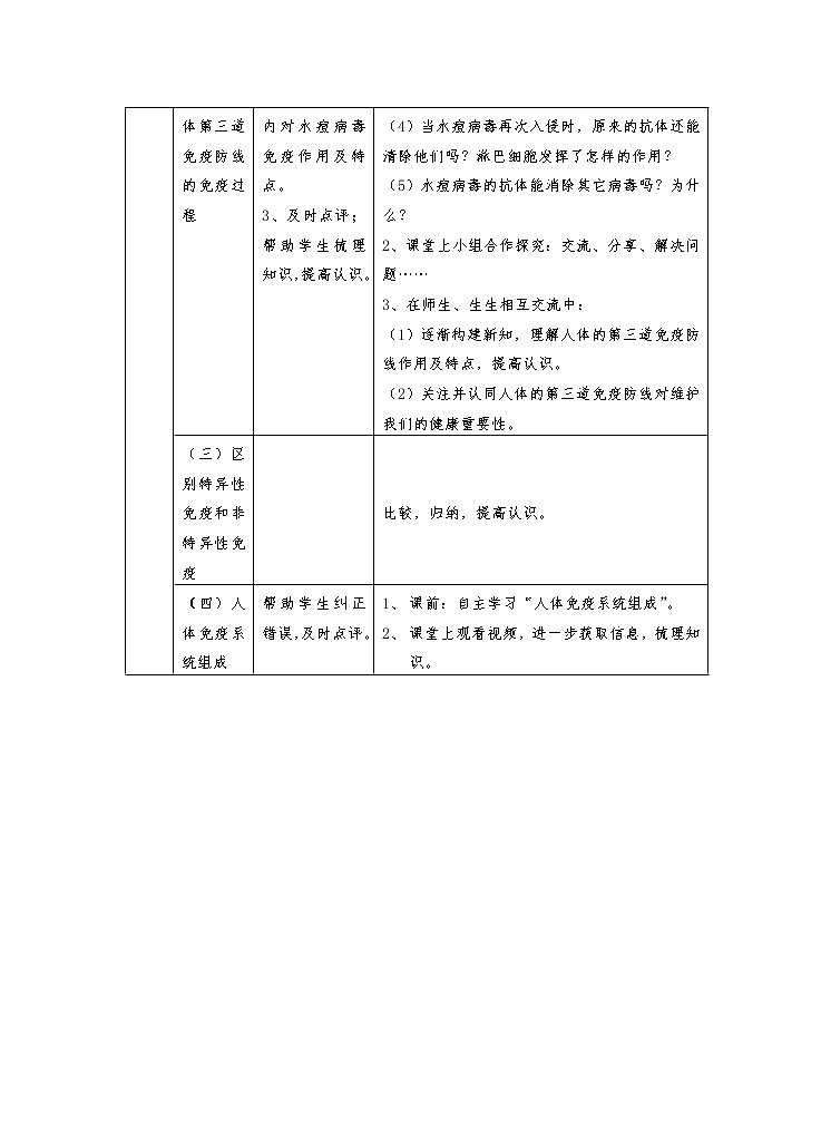 北京版8下生物 15.2免疫 教案第2页