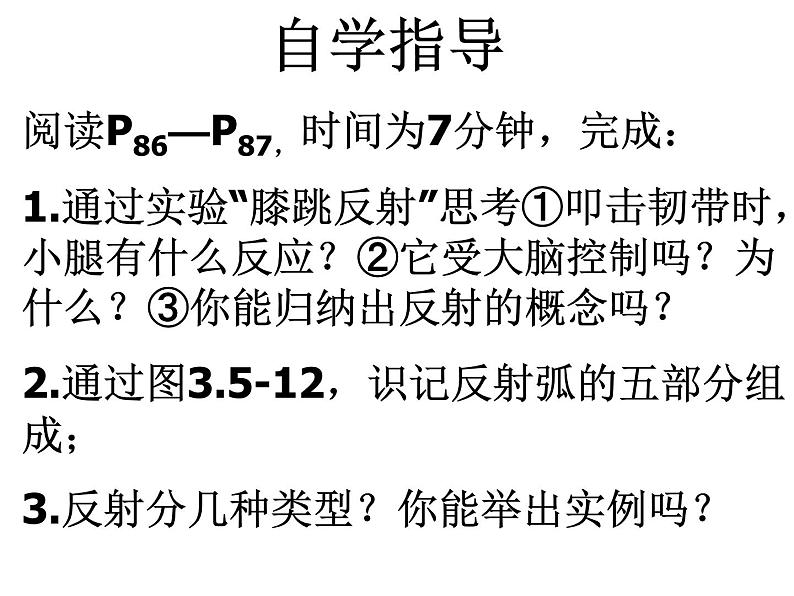 济南版七年级下册生物 5.3神经调节的基本方式 课件第5页