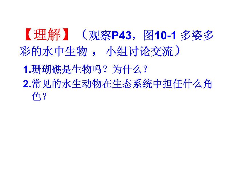 苏科版七年级下册生物 10.1水中的动物 课件第3页