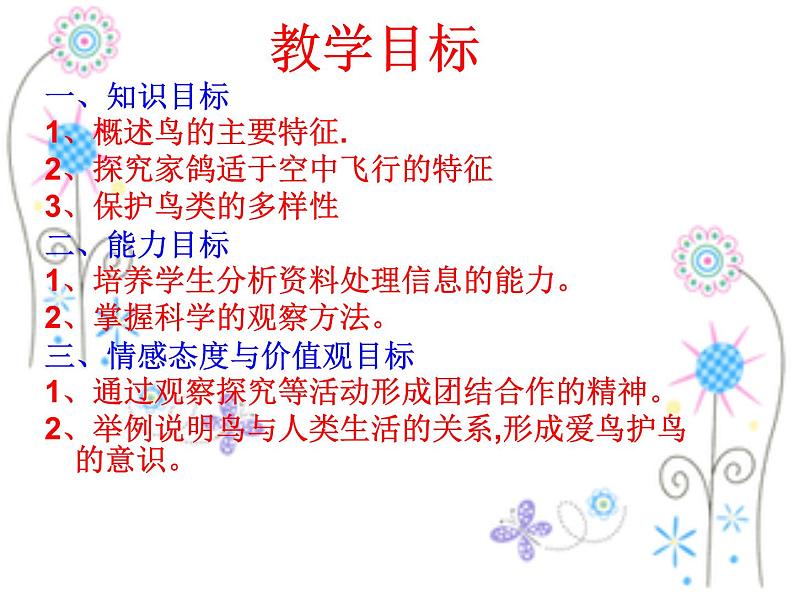 苏科版七年级下册生物 12.1鸟类 课件02