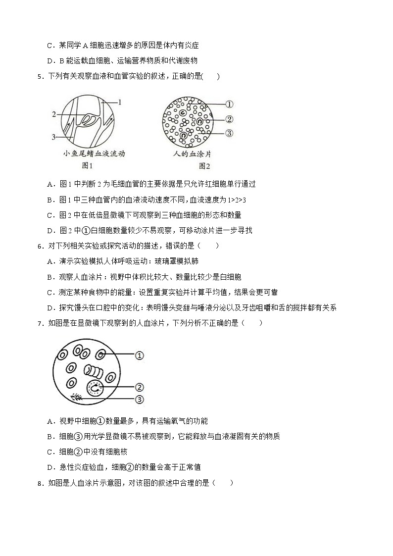 备考中考生物实验专项复习 察人血的永久涂片解析版第2页